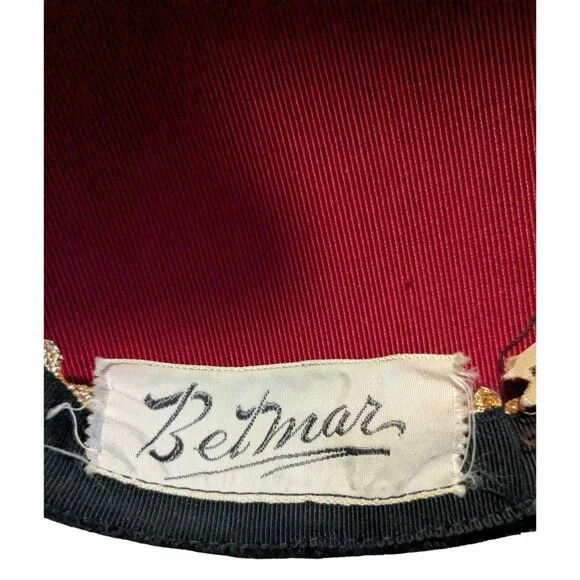 Vintage Black Velvet Hat With Bows Betmar For Frederick & Nelson Seattle - Picture 7 of 11